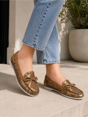 Wanted Woodside Gold Shimmer Slip Ons